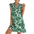 thumbnail image 2 of Fashion Women Summer Casual V-Neck Bandage Short Sleeve Floral Printed Dress, 2 of 4