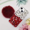 thumbnail image 4 of Compatible with iPhone 14 Bling Case Luxury 3D Sparkle Diamond Crystal Rhinestones for Women Girls Glitter Case with Cute Furry Plush Ball Pendant Soft TPU Bumper Shiny Gemstone Cover, 4 of 7