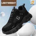 thumbnail image 4 of LAoutun Work Shoes for Men Steel Toe Shoes for Men Cushioning Steel Toe Construction Footwear Black, 4 of 6