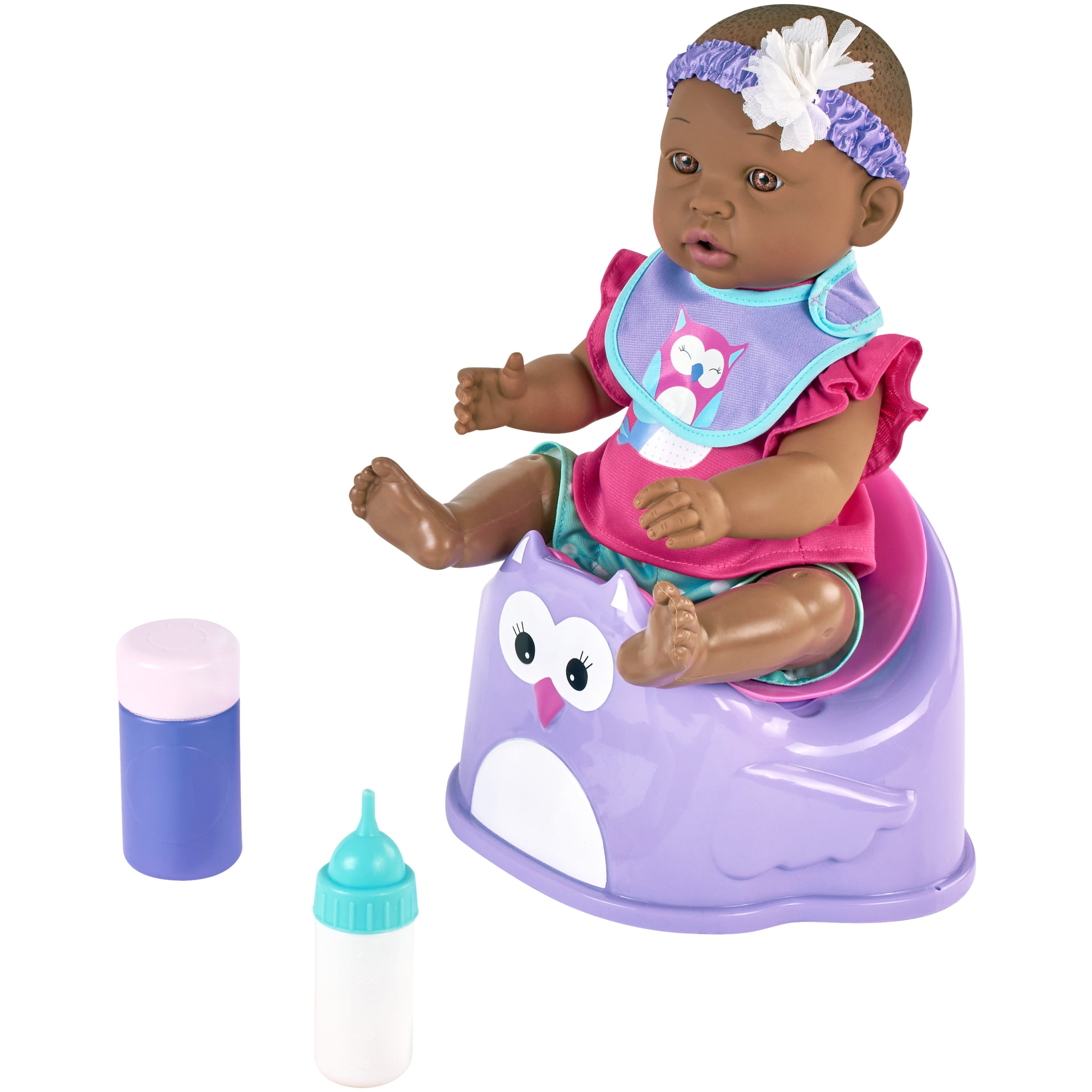 My Sweet Love 14" Baby Doll & Accessories Potty Set, African American