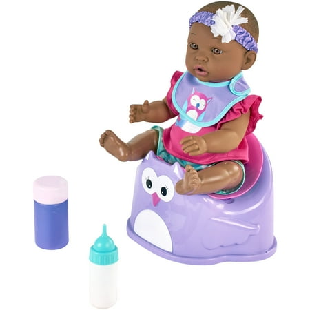 My Sweet Love 14" Baby Doll & Accessories Potty Set, African American, Purple