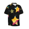 thumbnail image 2 of Colorful Star Backdrop Hawaiian Shirts For Men, Summer Short-Sleeve Relaxed-Fit Button-Down Shirts Medium, 2 of 9