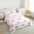 thumbnail image 3 of jejeloiu Kawaii Bowtie Ribbon Full Size Comforter Sets,Pink White Bedding Sets For Girls Teens Reversible 3-Piece, 3 of 8