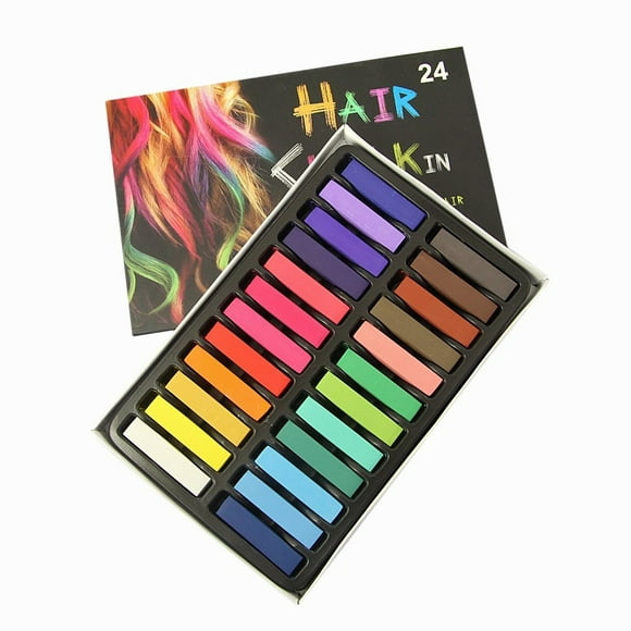 PVCS 24 Color Hair Chalk Temporary Coloring DIY Non Toxic Pastel Salon Kit Instant