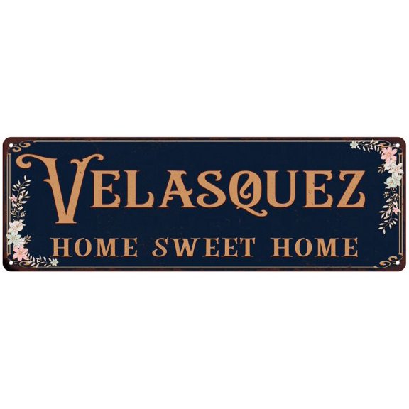 VELASQUEZ Home Sweet Home Victorian 6x18 Metal Sign 106180046948