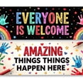 thumbnail image 6 of LUUFILx Welcome Classroom Wall Banner Amazing Things Happen Here Diversity Backdrop for School Decorations Teacher Art Event Party Supplies Classroom Banner, 6 of 8