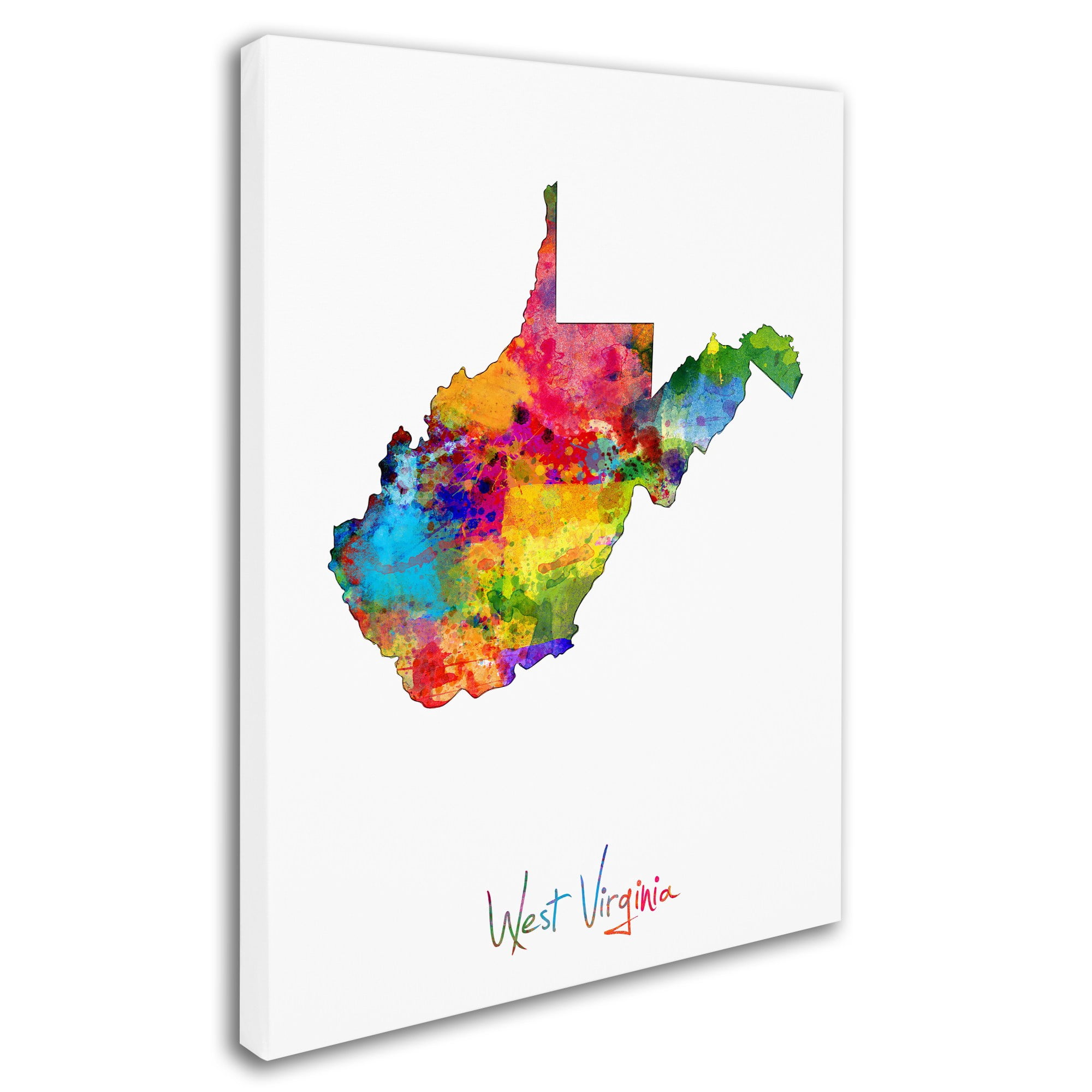 Trademark Fine Art "West Virginia Map" Canvas Art by Michael Tompsett