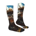 thumbnail image 4 of Lsque Western Guitar Cowboy Printed Crew Socks Men's Women's LightWeight Thin Casual Calf Socks ,Knee High Socks,Cotton Socks, 4 of 9