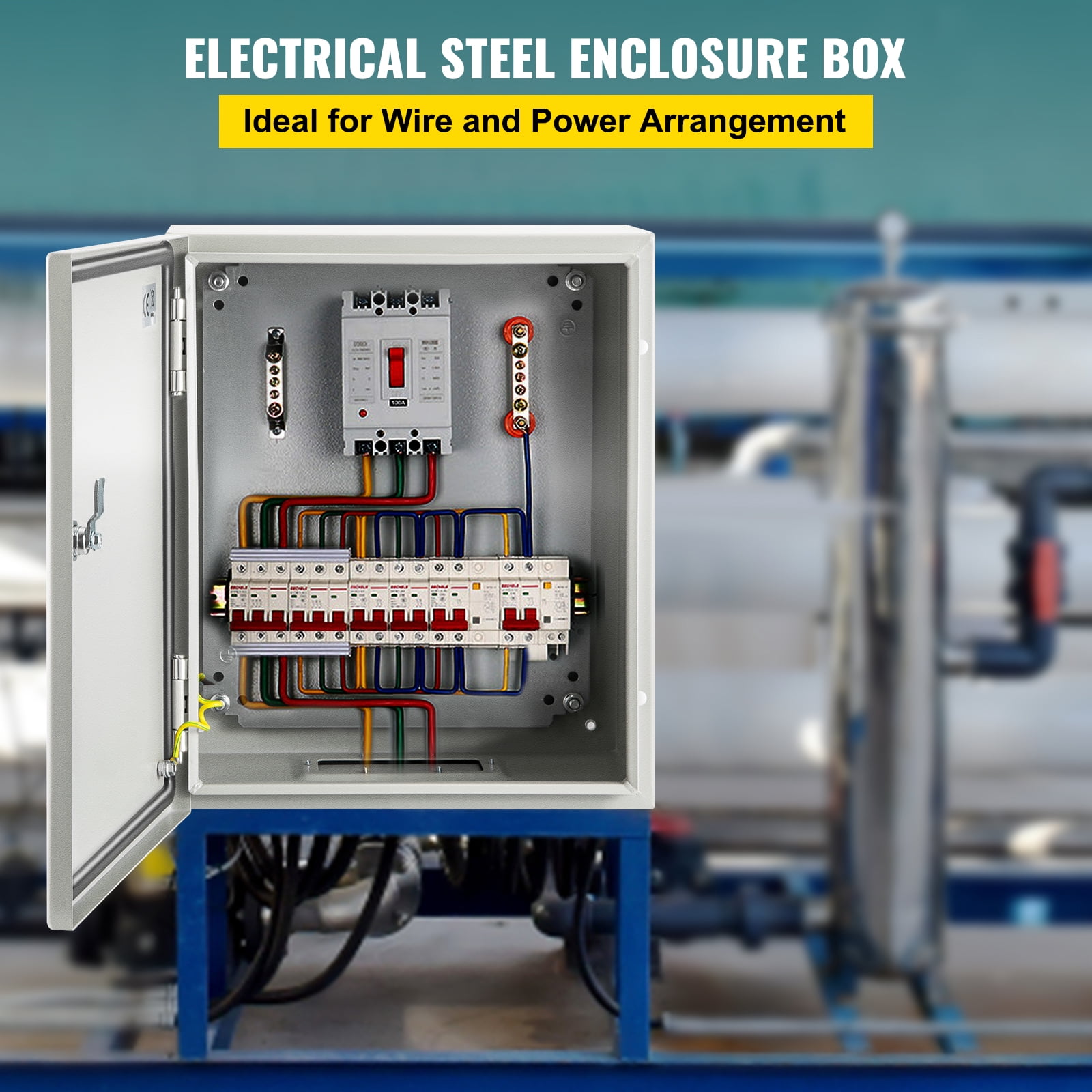 VEVOR NEMA Metal Case, 10 x 8 x 6'' NEMA 4X Metal Electric Enclosure, IP66 Water & Dust Resistant, Suitable for Both Outdoor & Indoor Use, Includes Mounting Plate
