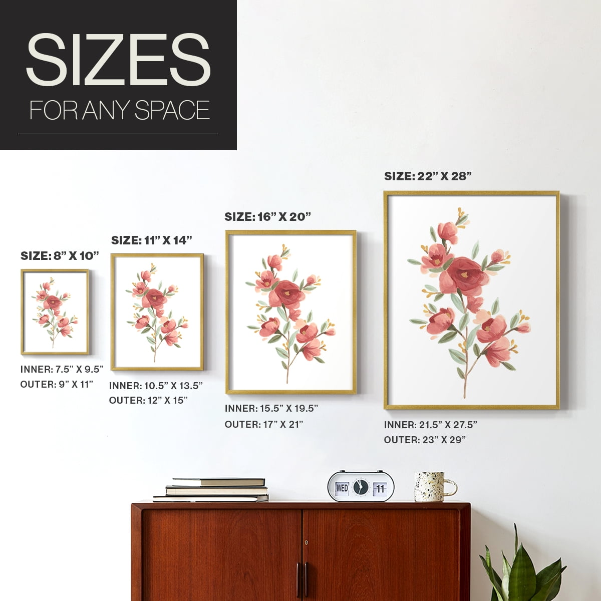 Wildflower Sprig IV Framed Print - Solid Wood in Single Picture Frame Solid Wood 2 Framed Print