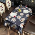 thumbnail image 2 of Dark Blue White Flower Pattern Rectangle Tablecloth 60"x102",Waterproof Polyester Rectangle Table Cloth, Wipeable Spillproof Polyester Tablecloth for Dining, Camping, Indoor and Outdoor, 2 of 6