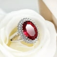 thumbnail image 4 of GKNET 925 Silver Ruby Ring Oval Red Zircon Crystal Rings Women Fashion Rings-7#, 4 of 6