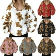 thumbnail image 2 of ShiShine Women's Cute Bear Plush Tops Hoodie Pullover Soft Fluffy Plush Warm Sweatshirts Comfy Fuzzy Lounge Sleepwear, 2 of 3