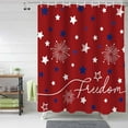 thumbnail image 2 of Patriotic 4th of July Shower Curtain, Red White Blue Stars Freedom Shower Curtains Set with Hooks, Memorial Day Summer Waterproof Fabric Bathroom Curtains Decor Home Accessories, 60 X 72 Inch Long, 2 of 6