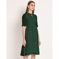 thumbnail image 3 of Moomaya Solid Tiered Dress For Women, Short Sleeve Chiffon Swing Dress, 3 of 8