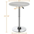 thumbnail image 2 of Topeakmart Height Adjustable Round Pub Table 360° Swivel Counter Bar Tables Bistro Tall Cocktail MDF Top, Grey, 2 of 7