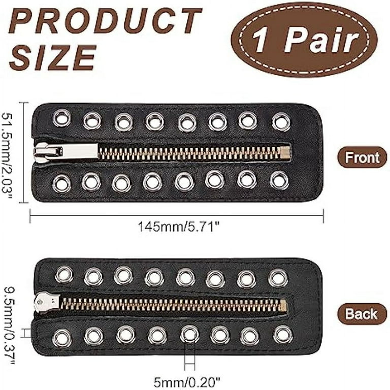 Leather Lace-in Boot Zipper Inserts 5.7x2inch No Tie Zipper