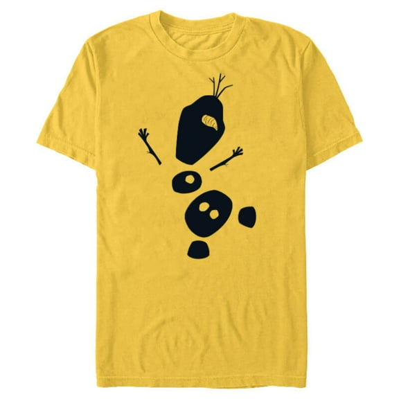 Disney Frozen 2 Olaf Falling Silhouette - Short Sleeve Blended T-Shirt for Adults - Customized-Yellow