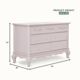 Evolur Aurora 7-Drawer Double Dresser in Pink Pearl, Spacious Drawers - Walmart.com