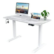 Electric Standing Desk- Adjustable Height Desk, Sit Stand Desk Frame & 48 x 24 Inches Table Top, Adjustable Desks for Home Office, Marbling Style