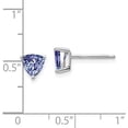 thumbnail image 4 of 14k White Gold Trillion Tanzanite Post Earrings - 6mm, 4 of 5