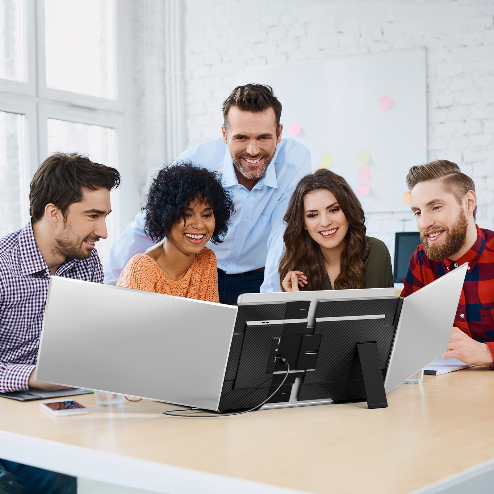 Tlscon One Cable Laptop Screen Extender, 15.6” Ultra-Slim Laptop Screen Extender Monitor Portable, 1080P IPS Display, USB-C/USB-A Connection, Travel Monitor for 13–17.3" Laptops, MacOS/Wins/Android