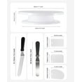 thumbnail image 2 of Cake Decorating Kit Baking Supplies Cake Turntable with 2 Frosting Straight Angled Spatula 3 Icing Smoother Scrapers Baking Accessories Tools for Beginners and Pros, White, 2 of 7