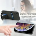 thumbnail image 4 of Allytechgroup Cards Holder Back Case for iPhone XS Max, Vintage PU Leather TPU Shockproof Slim Kickstand Anti-Drop Protective Wallet Phone Case Cover for Apple iPhone XS Max, Black, 4 of 8