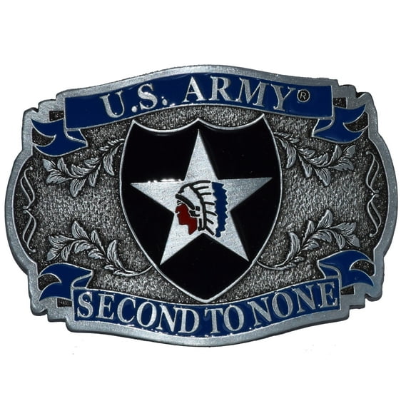 2ND INFANTRY DIVISION SECOND TO NONE - Cast Belt Buckle