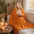 thumbnail image 4 of JuDWoC Rustic Orange Pumpkin Throw Blanket Soft Flannel Fleece Blanket Embossed Pumpkin Pattern Fleece Blanket for Couch Sofa Bed Fall Seasonal Decor 39.3*27.6in, 4 of 7