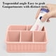 thumbnail image 4 of Caja De Almacenamiento De Silicona Caja de almacenamiento de silicona rosa para baño con 6 compartimentos,soporte para cepillo de dientes y pasta dental con bandeja de drenaje (1 pieza) Rkxzt, 4 of 8