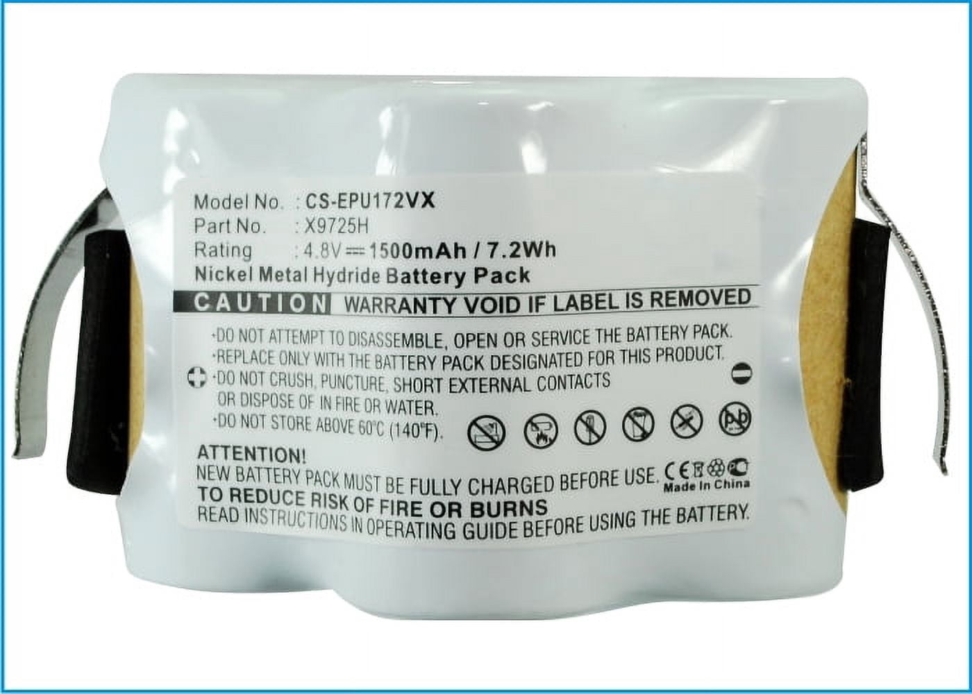 Replacement Battery for Shark V1720,V1725,V1725H,X9725H,1500mAh/4.8V