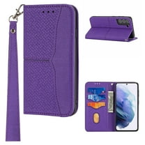 SaniMore Samsung Galaxy S23 6.1" 2023 Case, Removeable Hand Lanyard, Wallet Cover [Card Slots Cash Pocket] Kickstand Shockprof TPU PU Leather Folio Magnetic Drop-proof Full Protective Shell, Purple