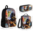 thumbnail image 2 of Ninjago 3Pcs Bookbag Sets Backpack with Lunch Bag And Pencil Case for Work Office Travel, 2 of 6