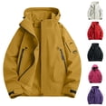 thumbnail image 1 of BiZtdJrK Imperméable Coupe-Vent à Capuche pour Hommes Imperméable Léger pour Randonnée Cyclisme Camping Pêche avec Poches, Rouge, TG, 1 of 8