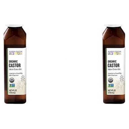 Aura Cacia Organic Skin Care Oil, Castor, 4 Fluid Ounce (Pack Of 2).