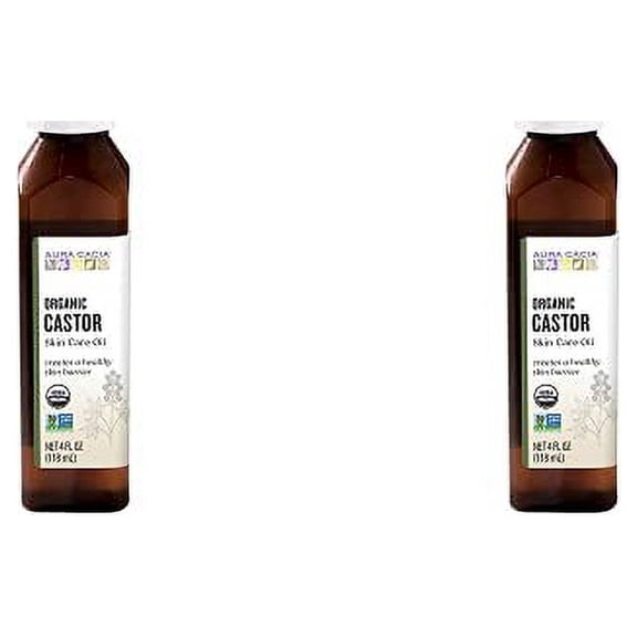 Aura Cacia Organic Skin Care Oil, Castor, 4 Fluid Ounce (Pack Of 2).