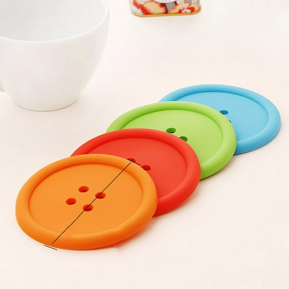 OUNONA  6 PCS Silicone Coaster Cup Mats Coasters Washable