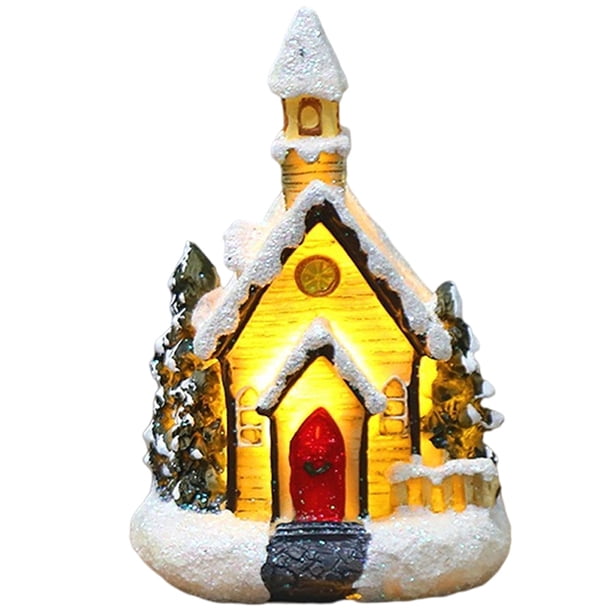 Navidad Casas De Pueblo Casa De Resina Pueblo Con Luz Edificios De Pueblo Coleccionables Decoración De Adorno De Navidad Vogacara HA043216-03