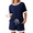 Navy Blue, variant on Colorblock Short-Sleeved Suit Light Green XL