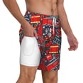 thumbnail image 3 of Picia Fire Sign pattern Mens Swim Trunks with Compression Liner Stretch Beach Shorts Quick Dry with Zipper Pockets No-Chafing Board Shorts-X-Large, 3 of 9