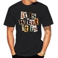 thumbnail image 2 of Men's Vintage Tee, Men Short Sleeve Crew Neck It Is What It Is Print Top Summer Male ClothingEffortless Casual ., 2 of 8