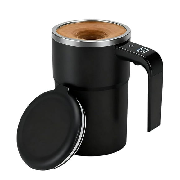 Automatic Stirring Mug with Temperature Display LCD Screen Magnetic Mixer for Coffee Tea Hot Drinks 380ml 1 Count