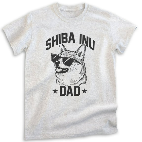 Shiba Inu Dad, Unisex Men's Shirt, Shiba Inu Owner, Funny Dog Dad Gift, Heather Ash, Medium
