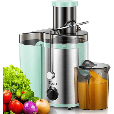 Qcen 501 500W Centrifugal Juicer Extractor With Wide Mouth 3'' Feed Chute, Aqua