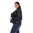 thumbnail image 3 of White Mark Women's Plus Size PU Faux Leather Studded Jacket, 3 of 6