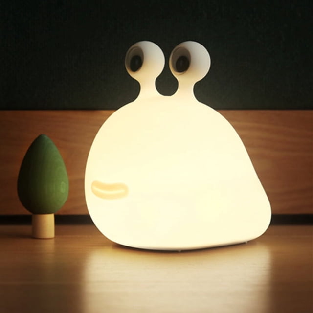 Luz nocturna de babosa, lámpara blanda para guardería, luz nocturna de silicona para lactancia materna, linda lámpara de noche de animales para bebés, niños, adolescentes, luz nocturna suave con sens