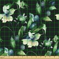 thumbnail image 2 of Ambesonne Botanical Fabric by the Yard, Blooming Wild Art Flowers, 1 Yard, Slate Blue Green and Black, 2 of 5