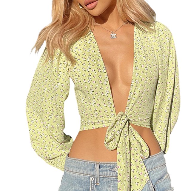 SAYOO Blusa de flores de verano para mujeres SAYOO moda