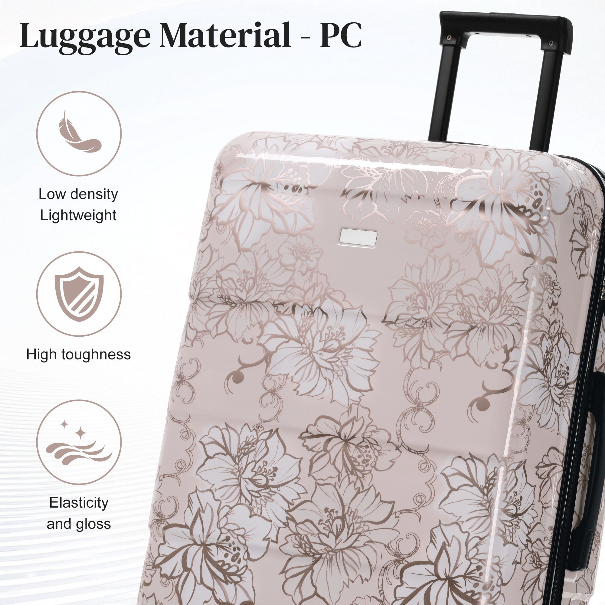 Luggage Sets New Model PC 5pcs, Hardside Lightweight Durable 20" 24" 28" Suitcases with 8" 14" Cases, Suitcase with Lock Spinner Wheels